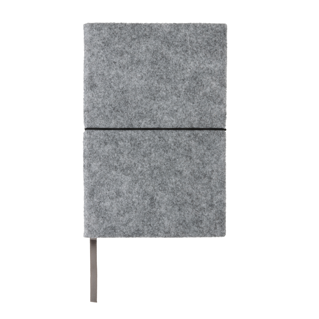 Libreta A5 tapa blanda de fieltro reciclado certificado GRS