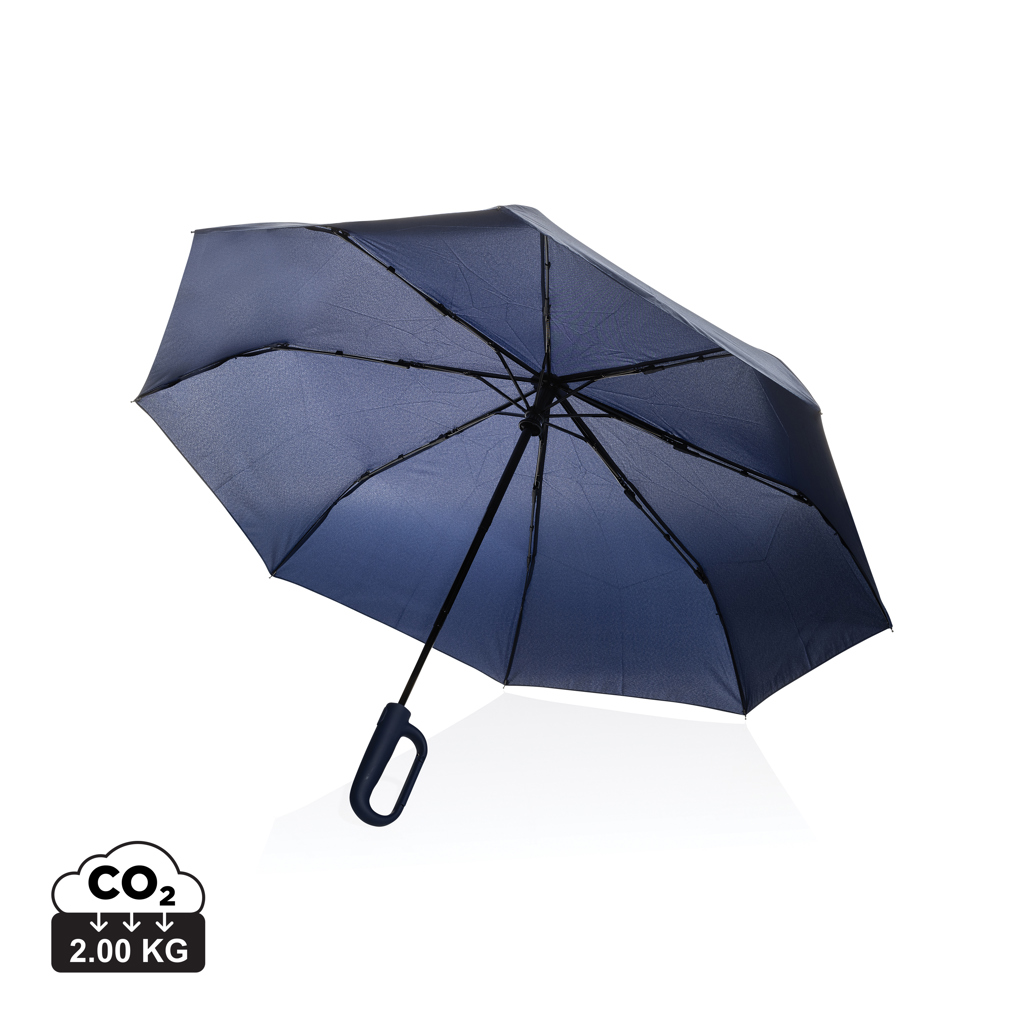 Paraguas Yara 21" AWARE™ RPET de color liso con mosquetón