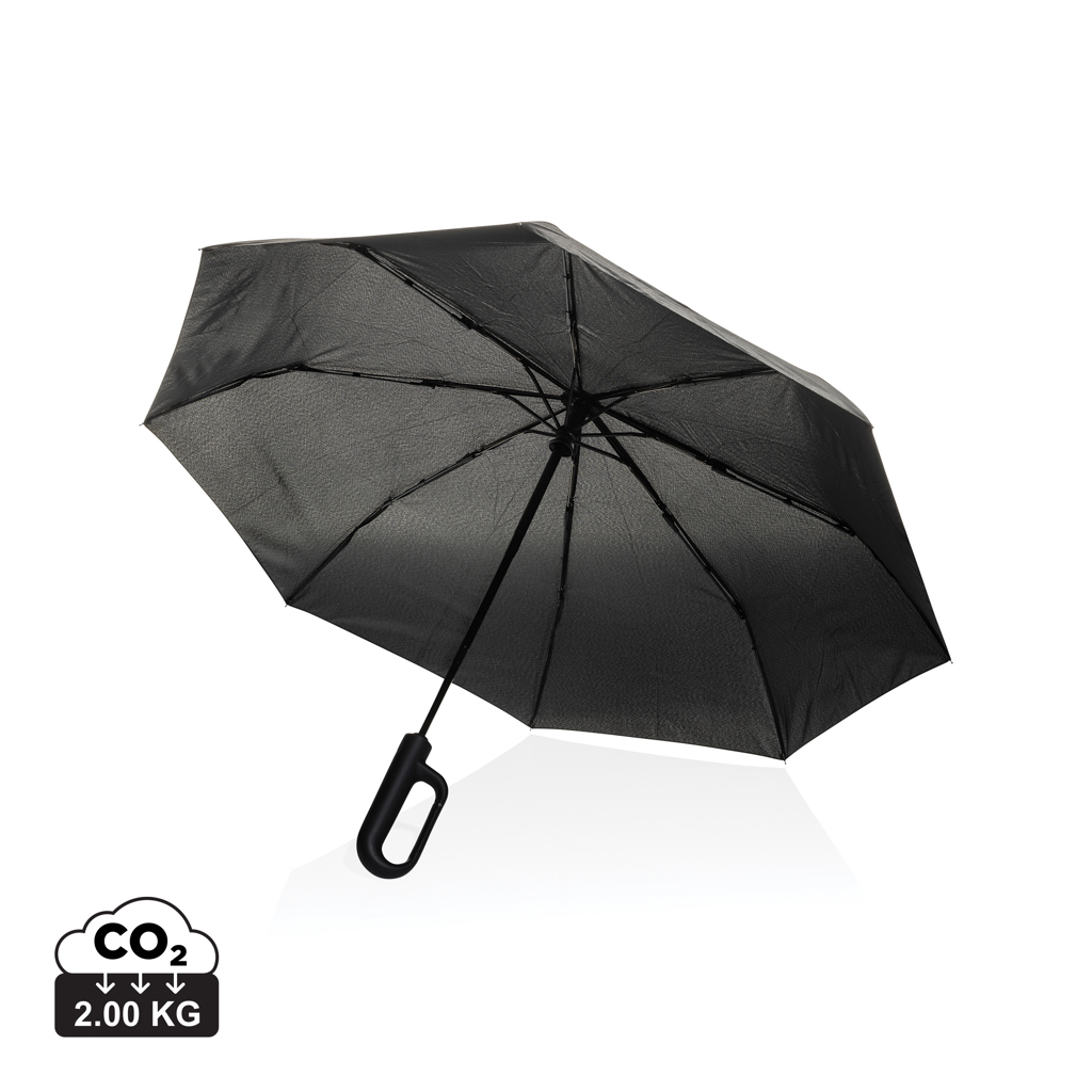 Paraguas Yara 21" AWARE™ RPET de color liso con mosquetón