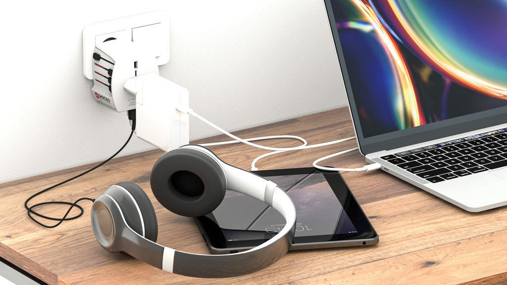 Adaptador de viaje mundial SKROSS USB MUV (1 USB C 1 USB A)