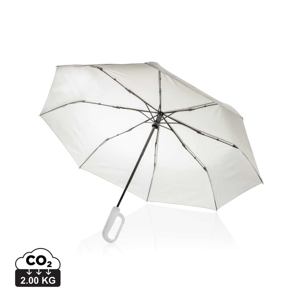 Paraguas Yara 21" AWARE™ RPET de color liso con mosquetón