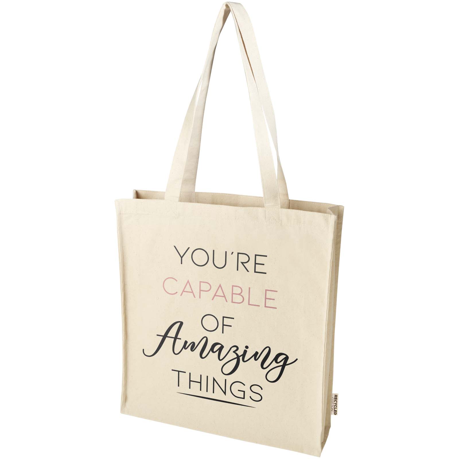 Bolsa Tote algodón reciclado 100% GRS con refuerzos de 270 g/m² Florida 14L