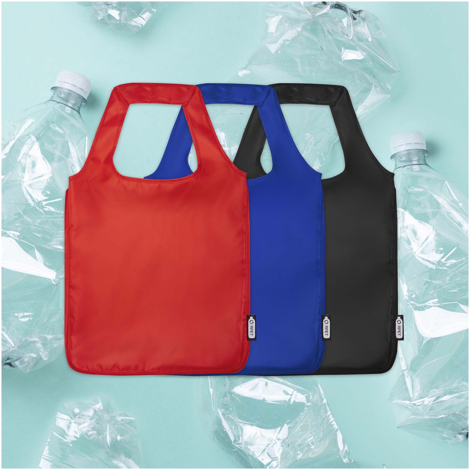 Bolsa Tote plegable grande de PET reciclado Ash