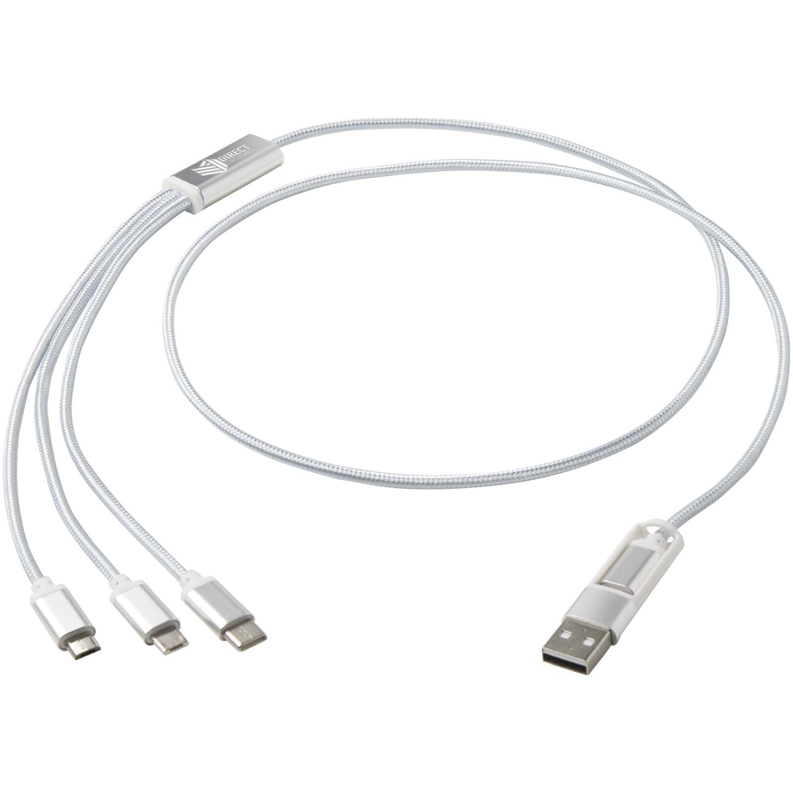 Cable de carga 5 en 1 de aluminio reciclado Versatile