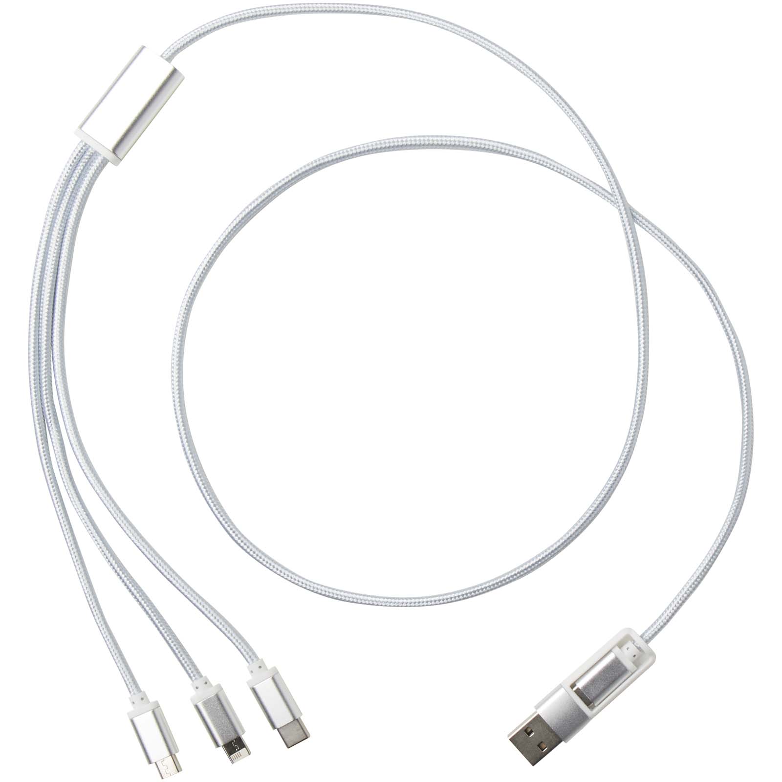 Cable de carga 5 en 1 de aluminio reciclado Versatile