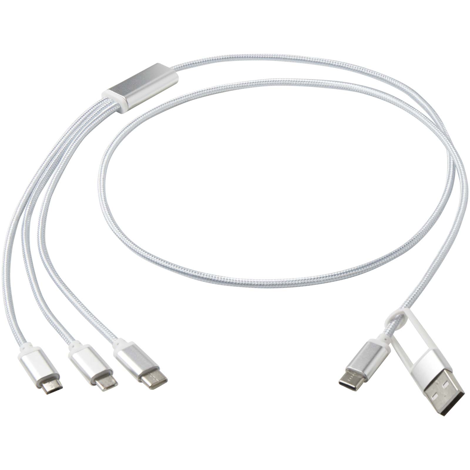 Cable de carga 5 en 1 de aluminio reciclado Versatile