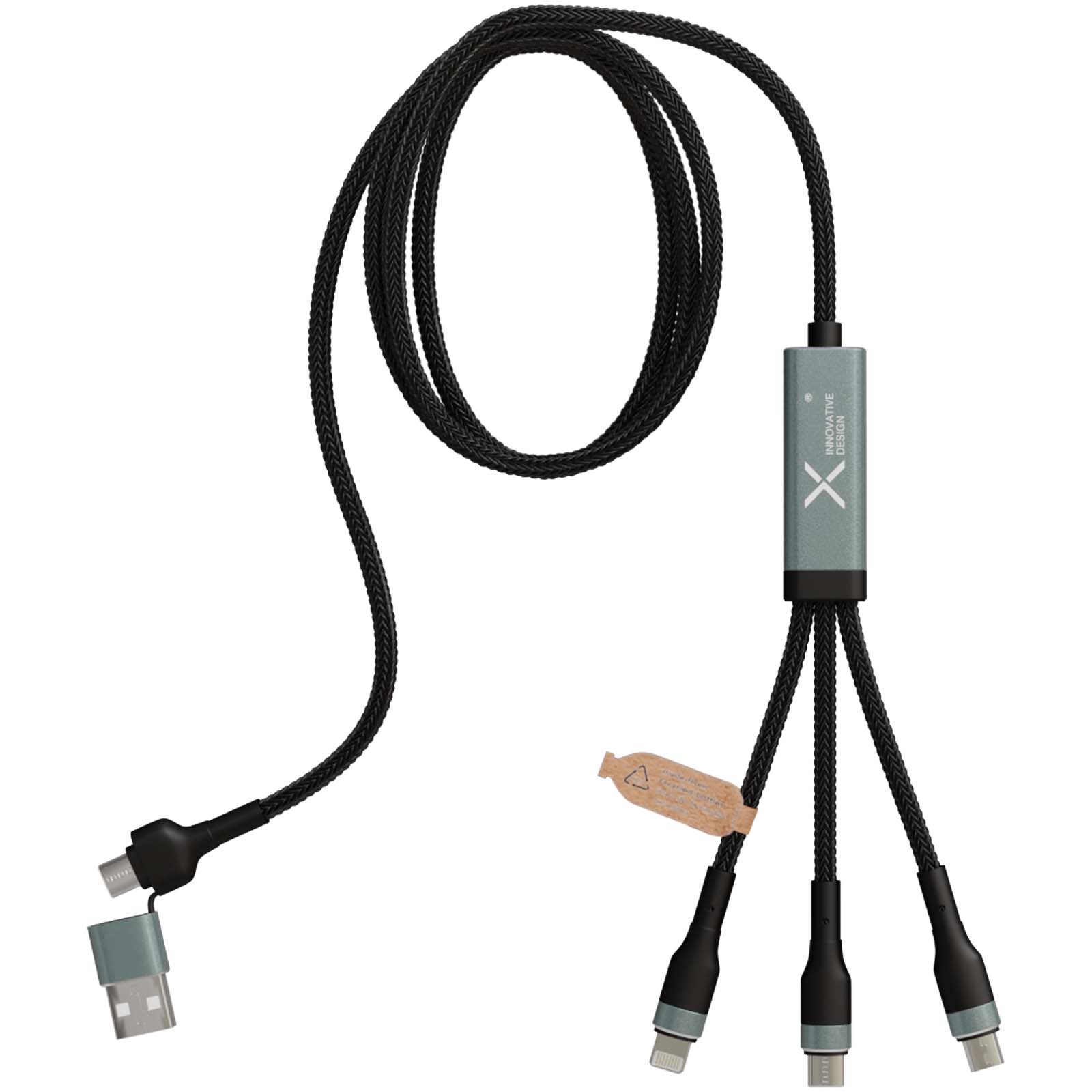 Cable de carga ultrarrápida de 100 W 5 en 1 de rPET SCX.design C53