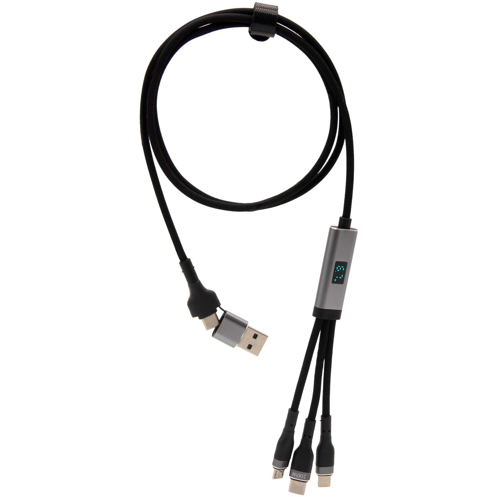 Cable de carga ultrarrápida de 100 W 5 en 1 de rPET SCX.design C53