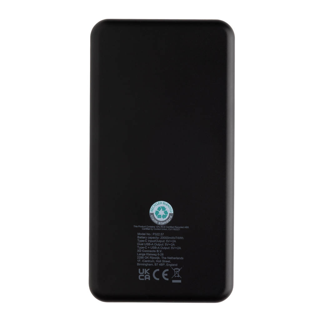 Powerbank Boostcore RCS plástico reciclado 20.000 mAh USBC