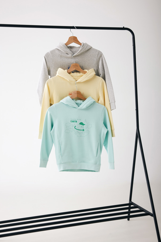 Sudadera Iqoniq Yengo capucha de algodón reciclado niños