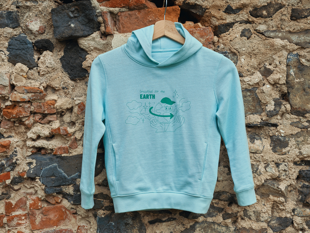 Sudadera Iqoniq Yengo capucha de algodón reciclado niños