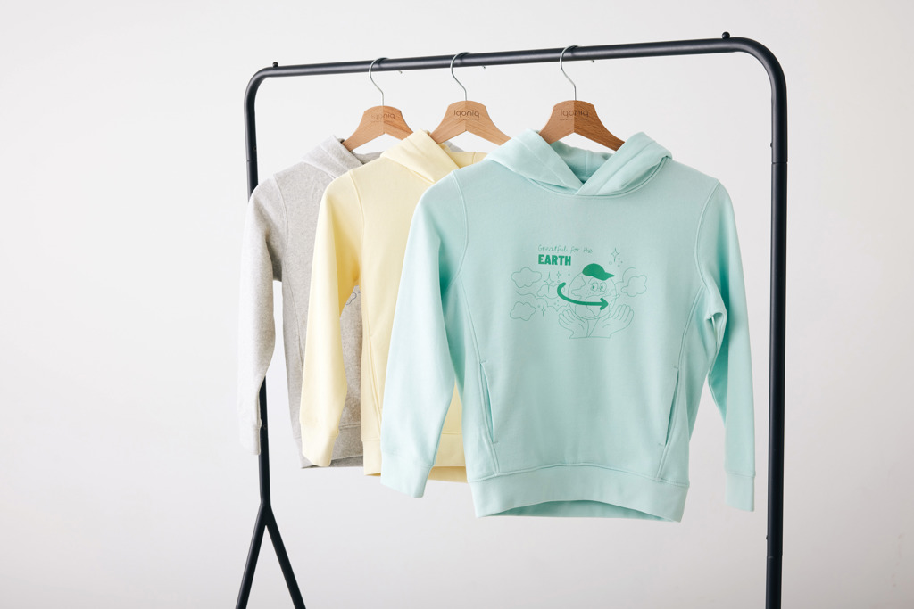 Sudadera Iqoniq Yengo capucha de algodón reciclado niños