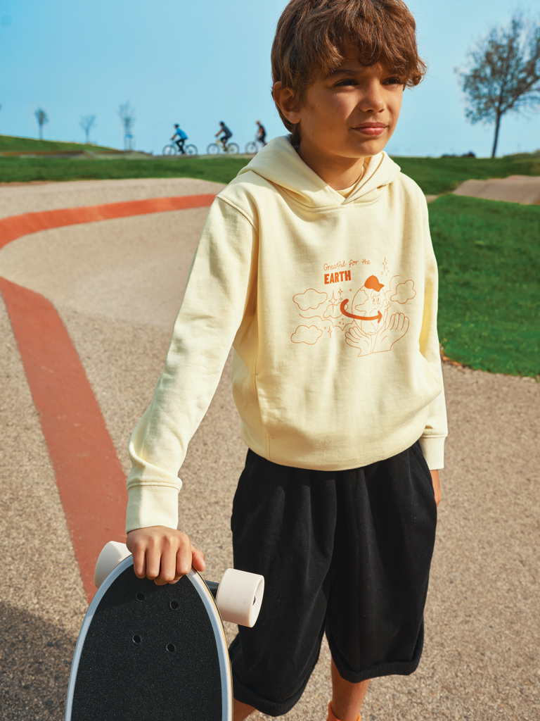 Sudadera Iqoniq Yengo capucha de algodón reciclado niños