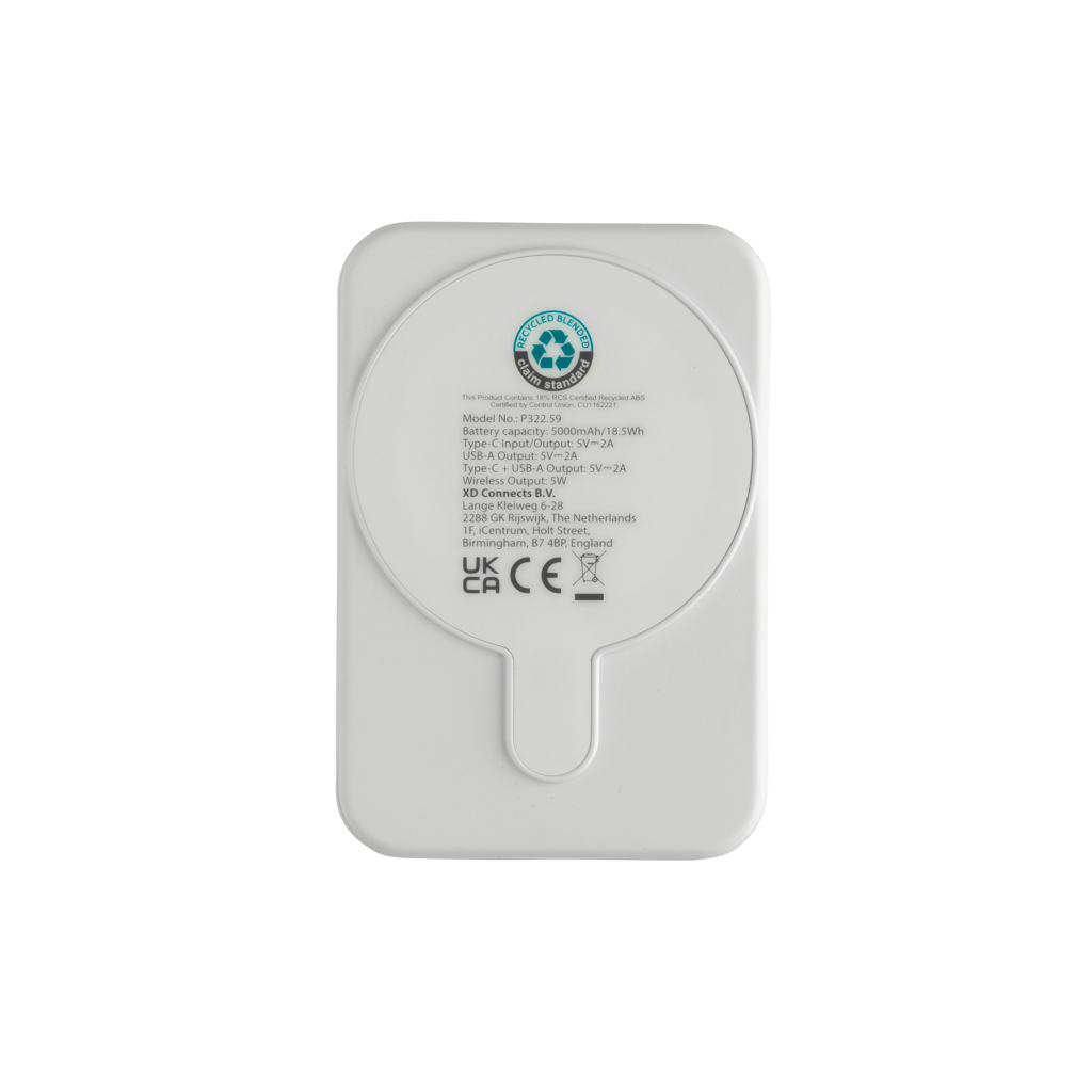 Powerbank Stellar magnético 5000 mAh y 5W plástico reciclado