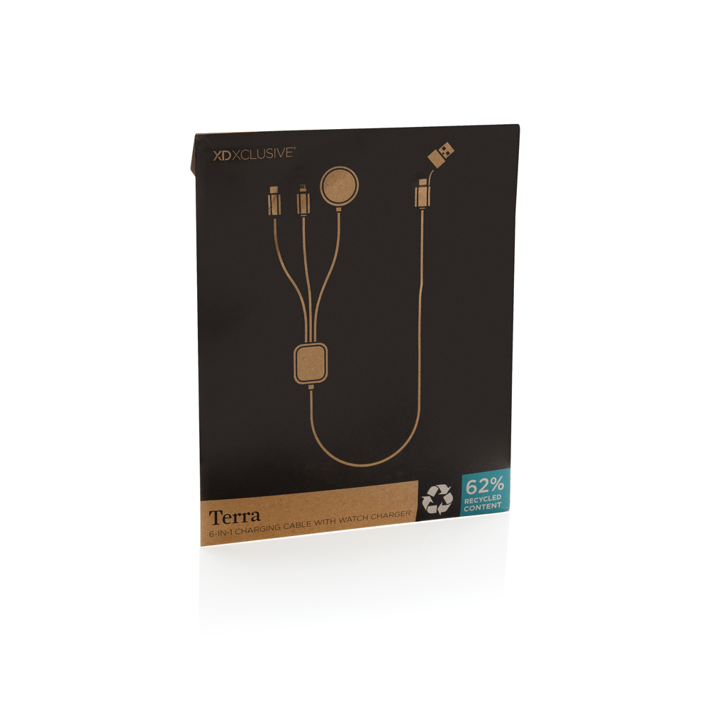 Cable de carga 6 en 1 Terra RCS rPET con cargador de reloj