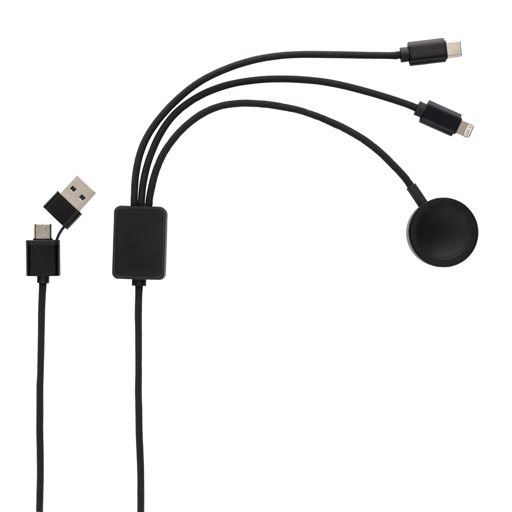Cable de carga 6 en 1 Terra RCS rPET con cargador de reloj