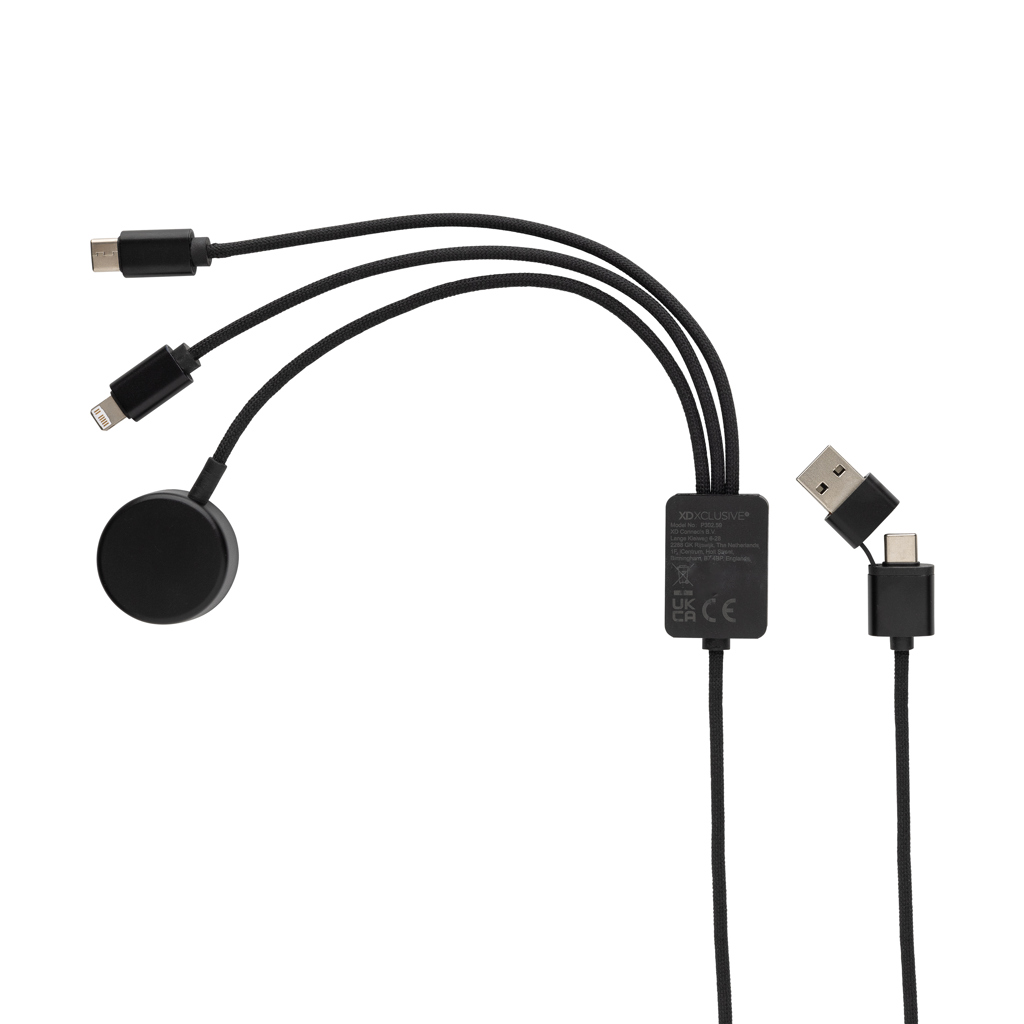 Cable de carga 6 en 1 Terra RCS rPET con cargador de reloj