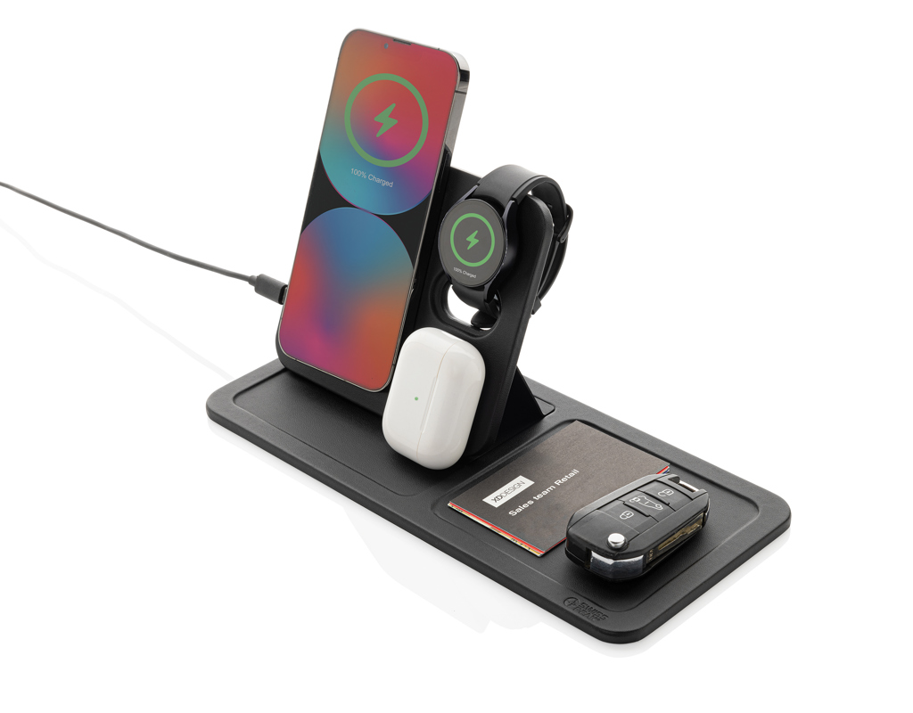 Bandeja cargador inalámbrico Swiss Peak 3 en 1 RCS  PU