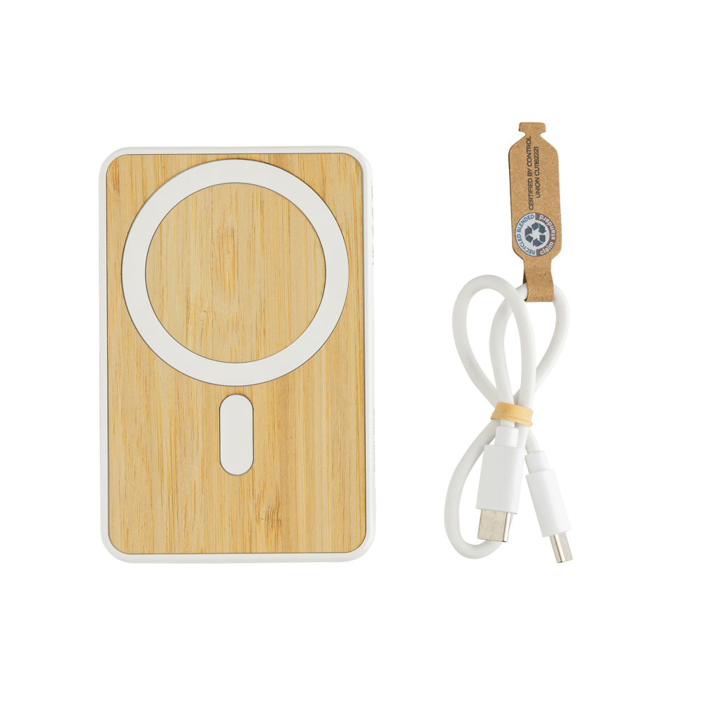 Powerbank magnático bambú Zen RCS rplastic 5.000 mAh