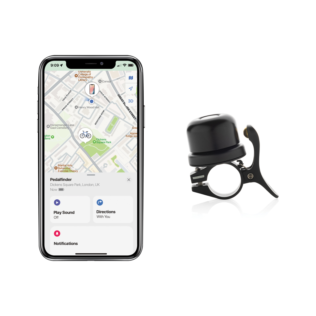 Timbre de bicicleta Pedalfinder con localizador