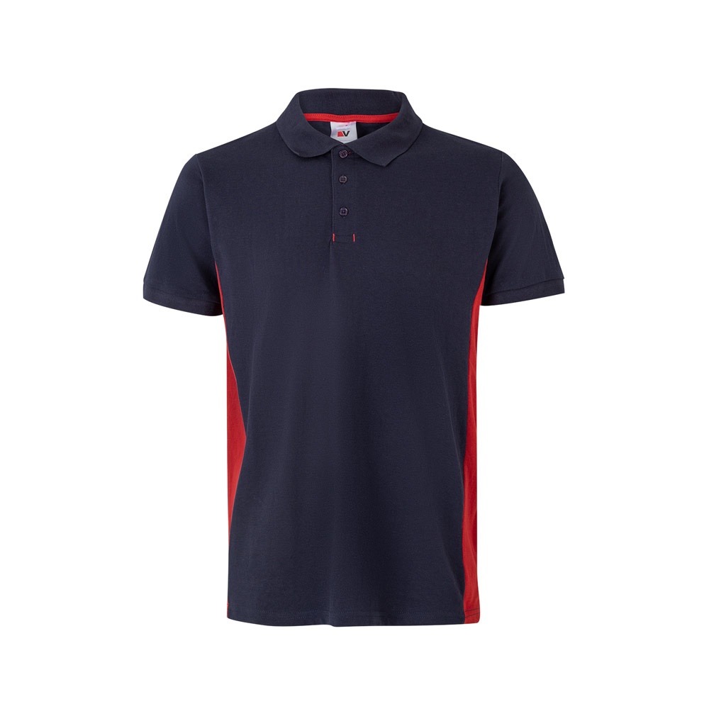 VL SUPAY. Polo piqué bicolor (180g/m²), manga corta, en algodón (60%) y poliéster (40%)