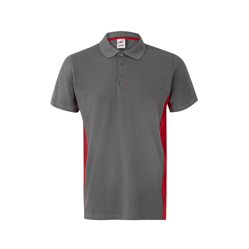 VL SUPAY. Polo piqué bicolor (180g/m²), manga corta, en algodón (60%) y poliéster (40%)