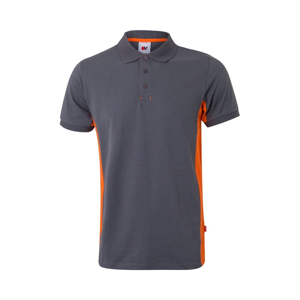 VL SUPAY. Polo piqué bicolor (180g/m²), manga corta, en algodón (60%) y poliéster (40%)