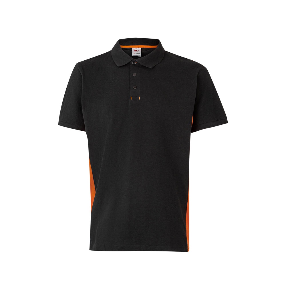 VL SUPAY. Polo piqué bicolor (180g/m²), manga corta, en algodón (60%) y poliéster (40%)
