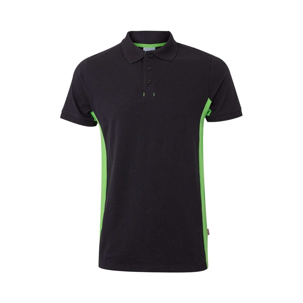 VL SUPAY. Polo piqué bicolor (180g/m²), manga corta, en algodón (60%) y poliéster (40%)