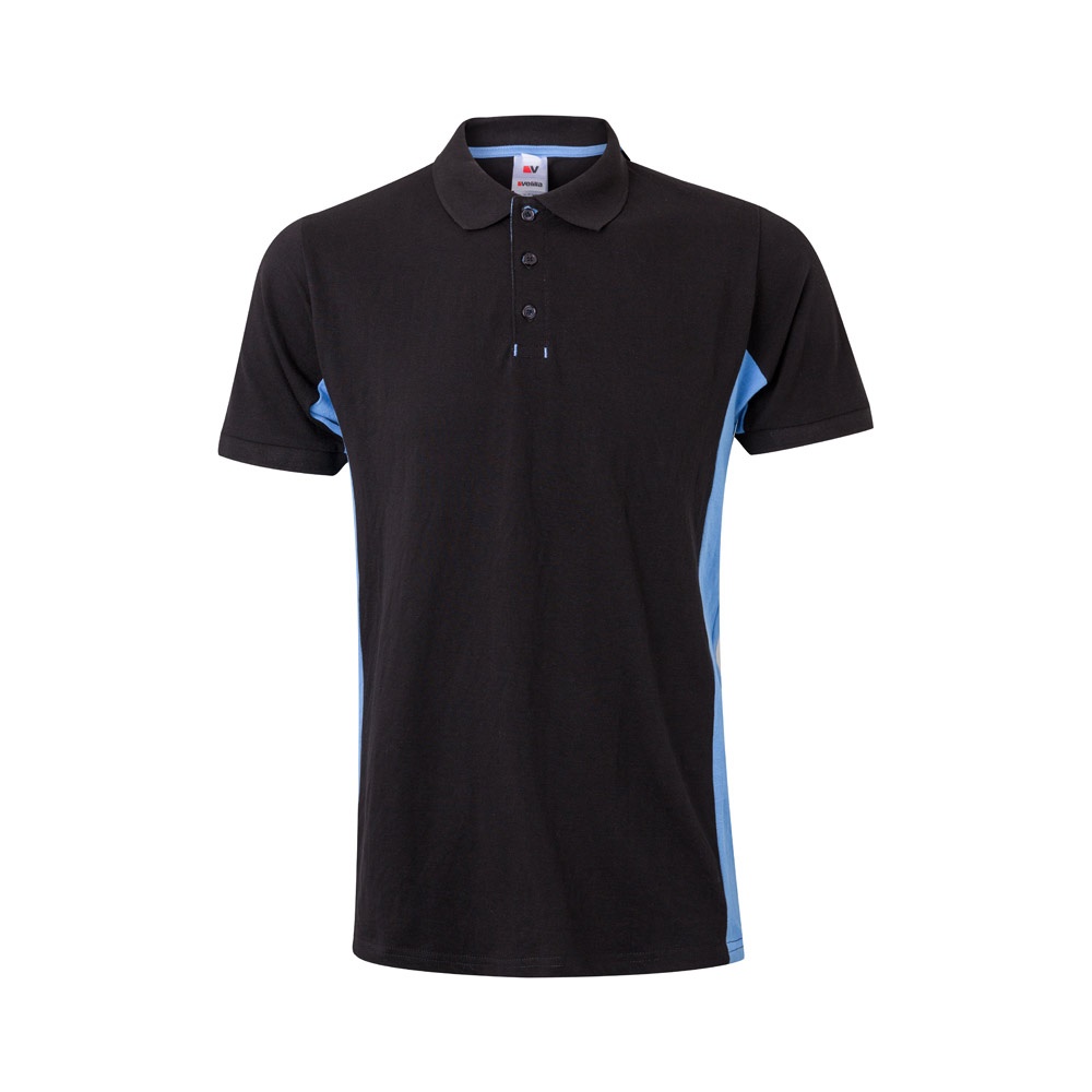 VL SUPAY. Polo piqué bicolor (180g/m²), manga corta, en algodón (60%) y poliéster (40%)