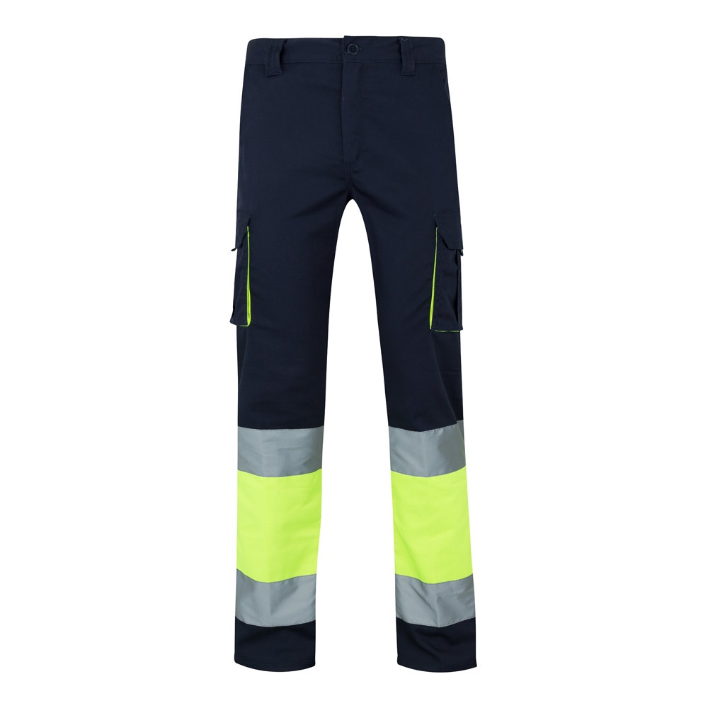 VL ZEUS. Pantalón elástico multibolsillos bicolor (240 g/m²), en algodón (46 %), EME (38 %) y poliéster (16 %)