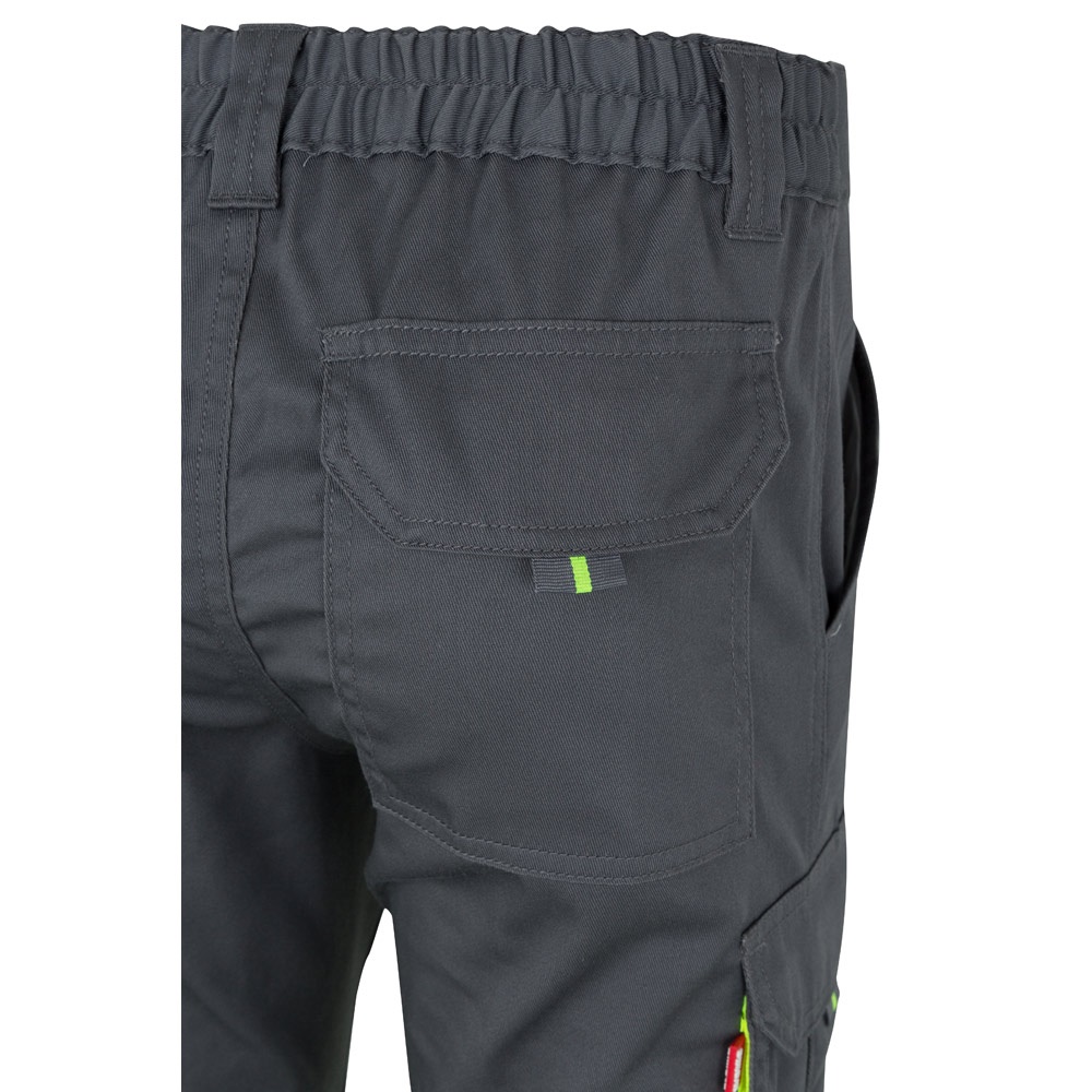 VL ZEUS. Pantalón elástico multibolsillos bicolor (240 g/m²), en algodón (46 %), EME (38 %) y poliéster (16 %)