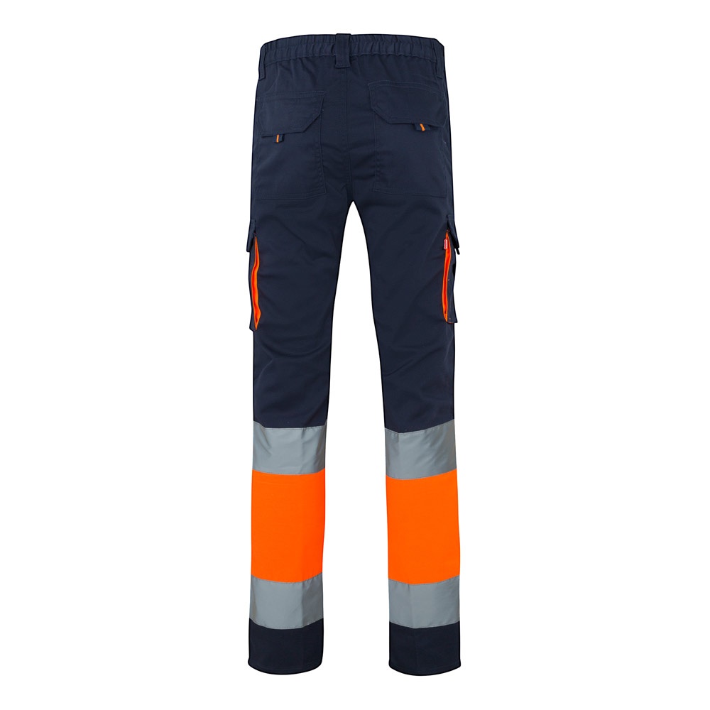 VL ZEUS. Pantalón elástico multibolsillos bicolor (240 g/m²), en algodón (46 %), EME (38 %) y poliéster (16 %)
