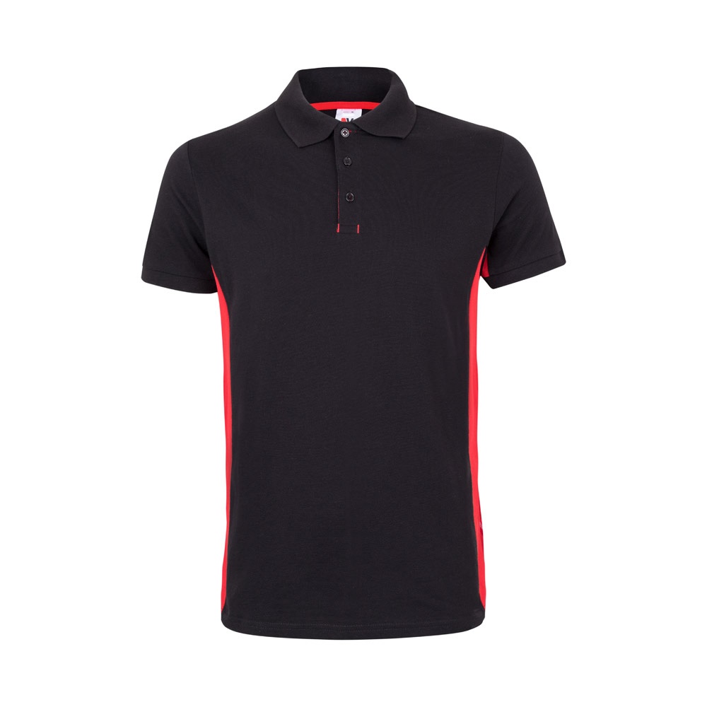 VL SUPAY. Polo piqué bicolor (180g/m²), manga corta, en algodón (60%) y poliéster (40%)