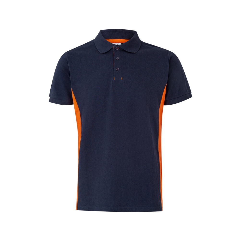 VL SUPAY. Polo piqué bicolor (180g/m²), manga corta, en algodón (60%) y poliéster (40%)