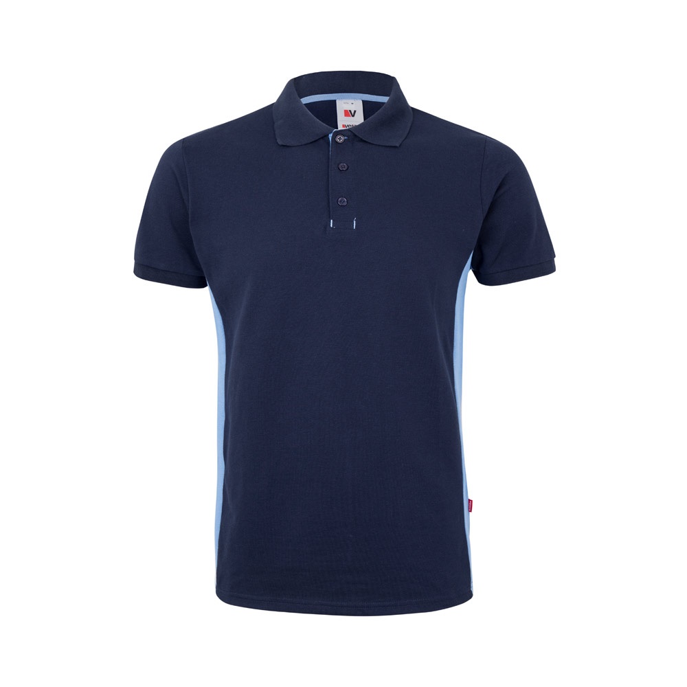VL SUPAY. Polo piqué bicolor (180g/m²), manga corta, en algodón (60%) y poliéster (40%)