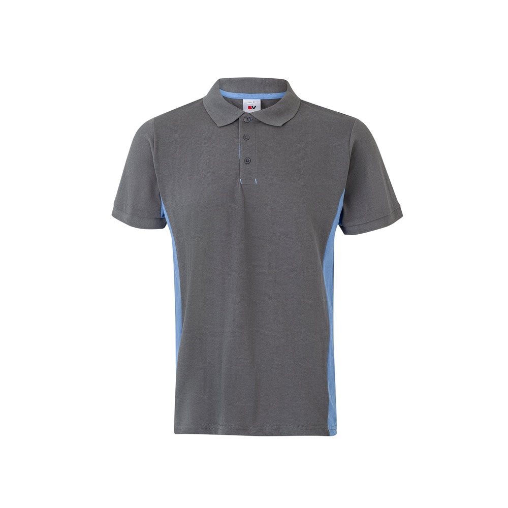 VL SUPAY. Polo piqué bicolor (180g/m²), manga corta, en algodón (60%) y poliéster (40%)