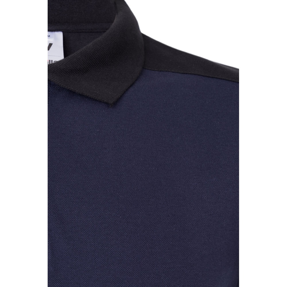 VL VELES. Polo de piqué elástico bicolor (200g/m²) con manga corta, en poliéster (96%) y elastano (4%)
