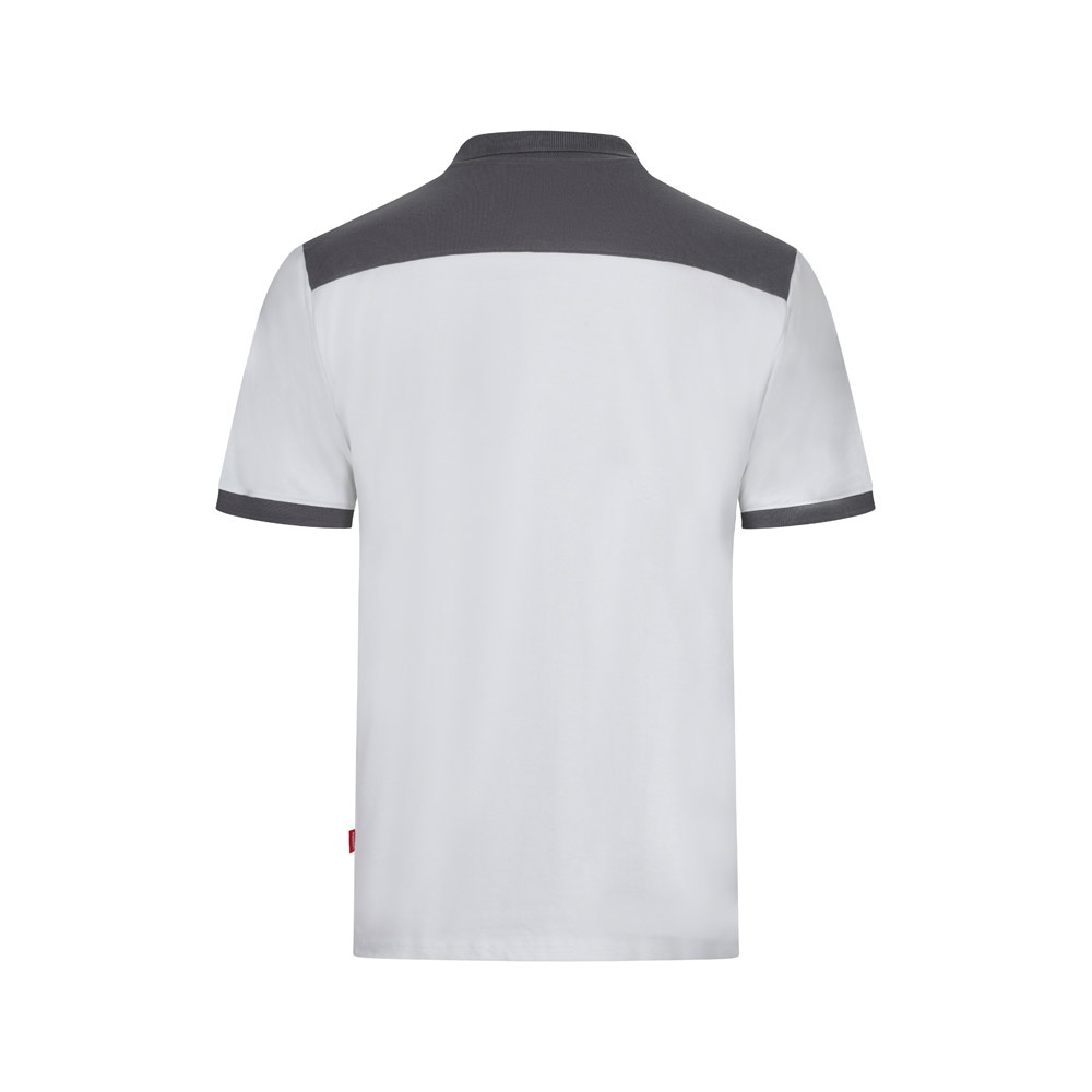 VL VELES. Polo de piqué elástico bicolor (200g/m²) con manga corta, en poliéster (96%) y elastano (4%)