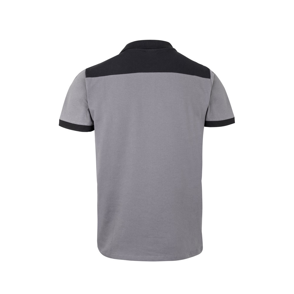 VL VELES. Polo de piqué elástico bicolor (200g/m²) con manga corta, en poliéster (96%) y elastano (4%)