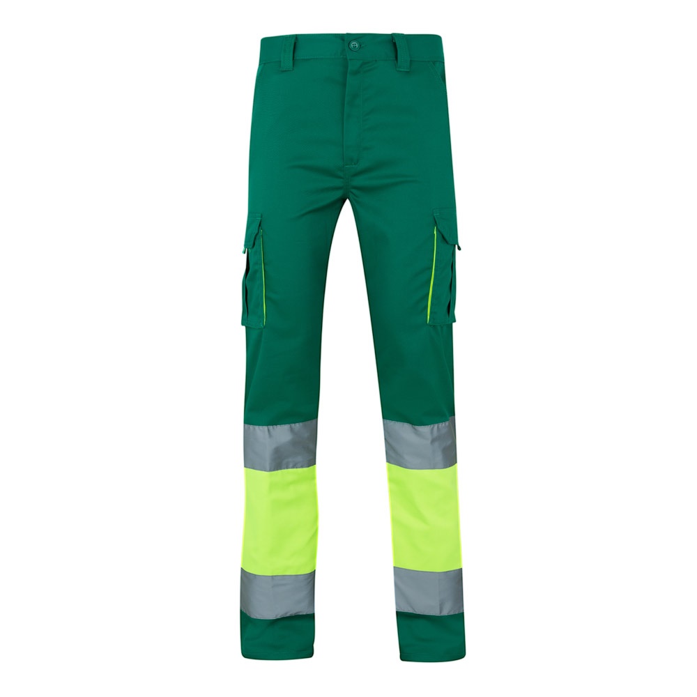 VL ZEUS LARGE. Pantalón elástico multibolsillos bicolor (240 g/m²), en algodón (46 %), EME (38 %) y poliéster (16 %)