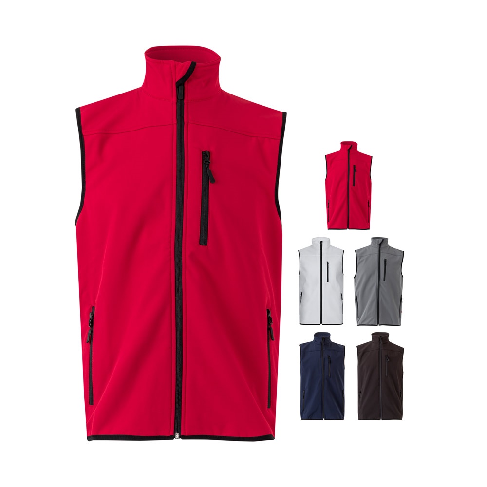 VL VARUNA. Chaleco soft shell (280g/m²), con forro polar, en poliéster (94%) y elastano (6%)