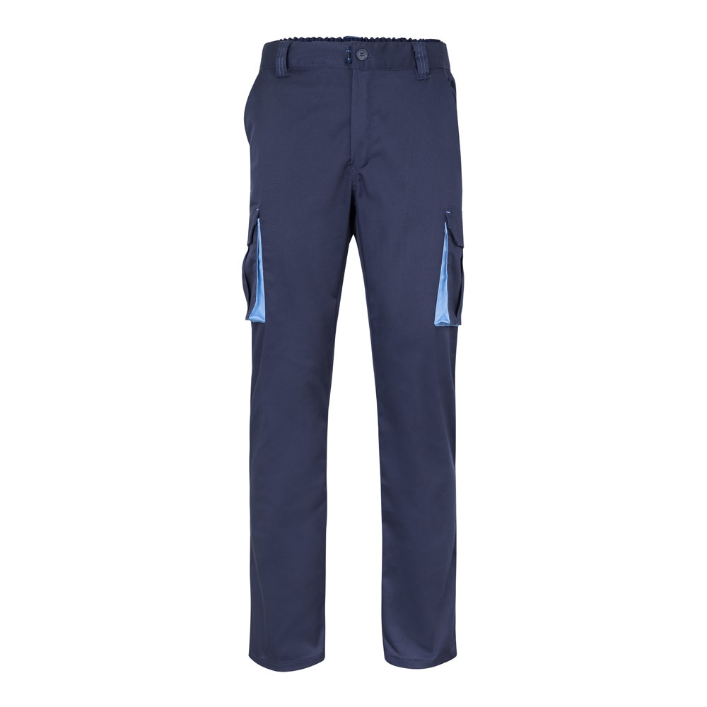 VL HYPNOS. Pantalón de sarga multibolsillos bicolor (200g/m²), en algodón (35%) y poliéster (65%)