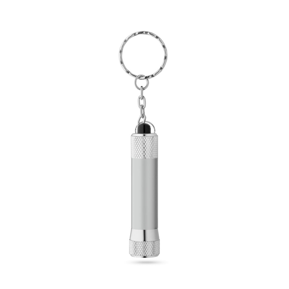RE-LERGAN. Llavero de aluminio (92% reciclado) con linterna LED de 3 posiciones