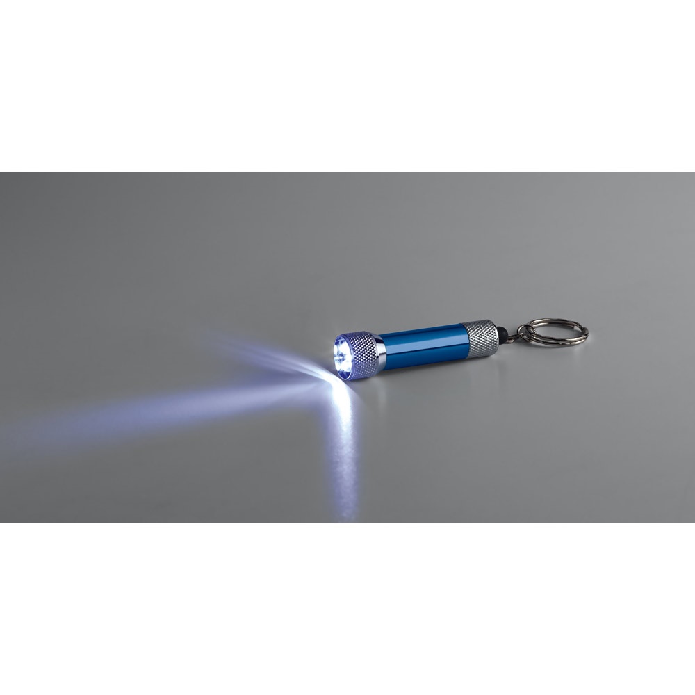 RE-LERGAN. Llavero de aluminio (92% reciclado) con linterna LED de 3 posiciones