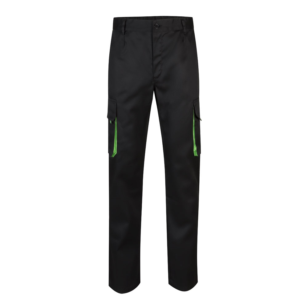 VL HYPNOS. Pantalón de sarga multibolsillos bicolor (200g/m²), en algodón (35%) y poliéster (65%)
