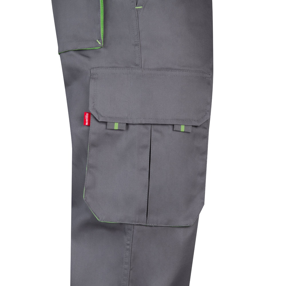 VL HYPNOS. Pantalón de sarga multibolsillos bicolor (200g/m²), en algodón (35%) y poliéster (65%)