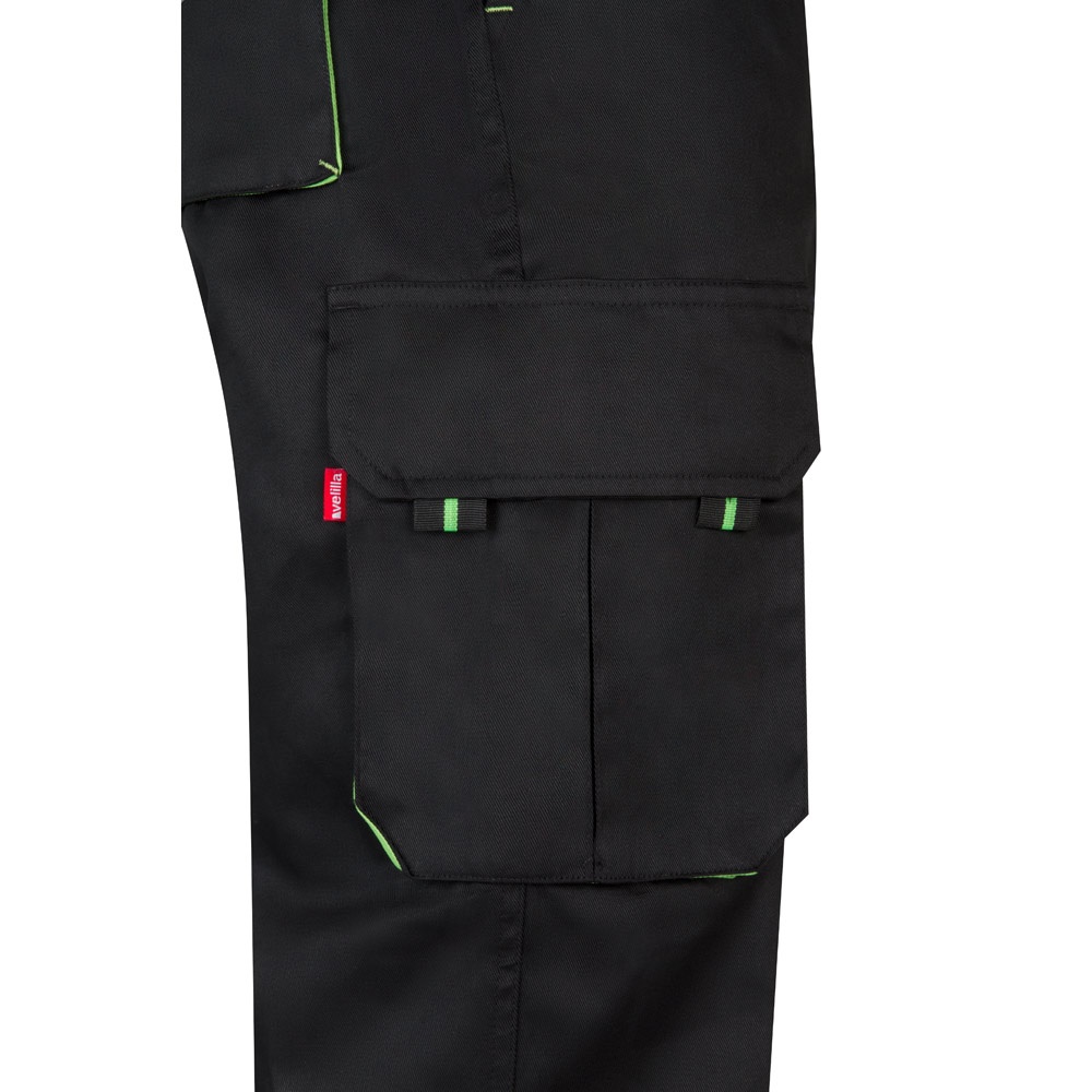 VL HYPNOS. Pantalón de sarga multibolsillos bicolor (200g/m²), en algodón (35%) y poliéster (65%)