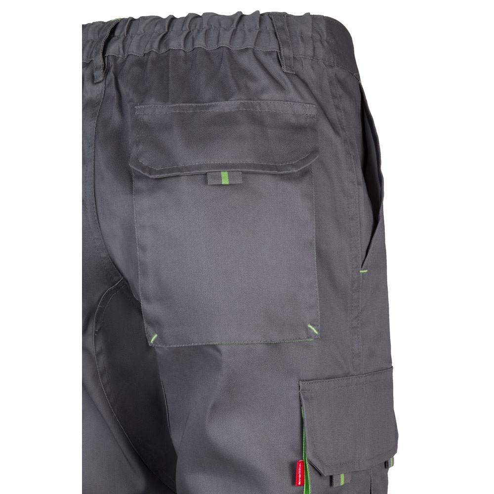 VL HYPNOS. Pantalón de sarga multibolsillos bicolor (200g/m²), en algodón (35%) y poliéster (65%)