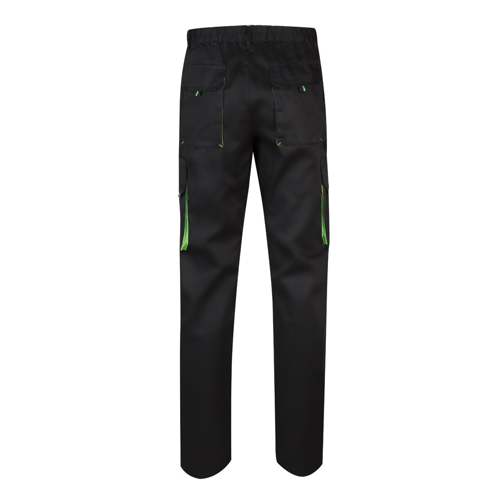 VL HYPNOS. Pantalón de sarga multibolsillos bicolor (200g/m²), en algodón (35%) y poliéster (65%)